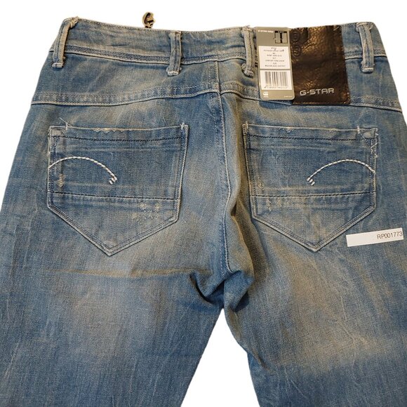 Retro Vintage G-Star Raw Refender Aged Destroyed Skinny Jeans Pants Sz 25 NWT - Picture 9 of 13
